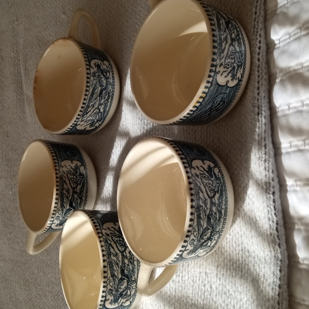 Vintage Currier and Ives mugs Homestead Design
